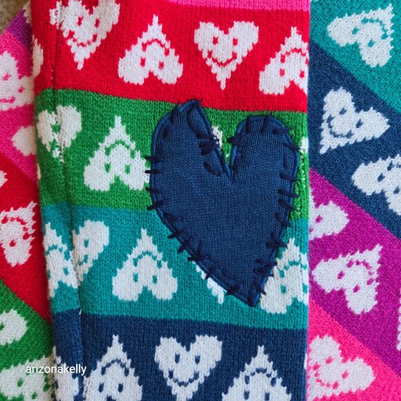 NWT Aqua x Kerri Rosenthal Happy Hearts Sweater XS - Picture 10 of 11